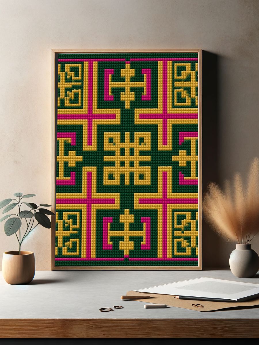 Geometric Knotwork Abstract Poster. — room view 2