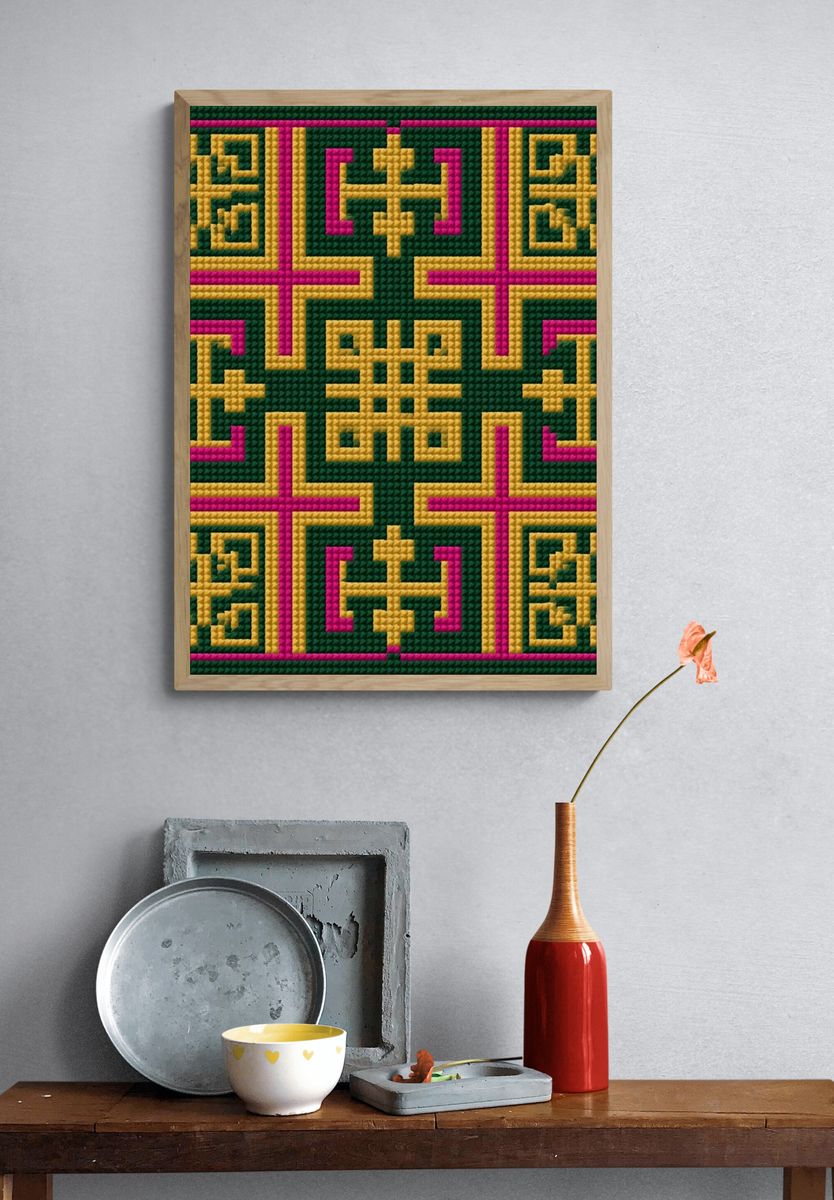 Geometric Knotwork Abstract Poster. — room view 3