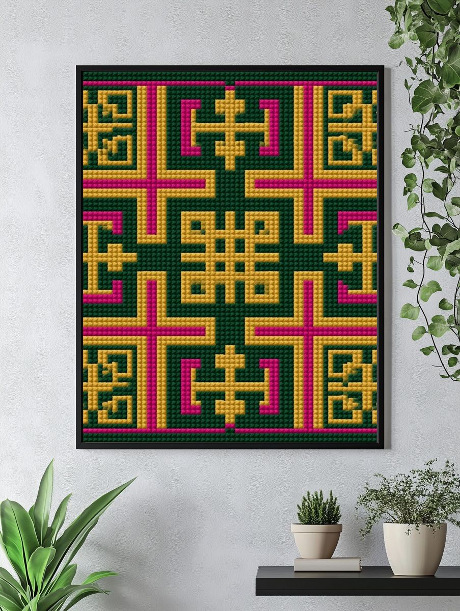 Geometric Knotwork Abstract Poster. — room view 4