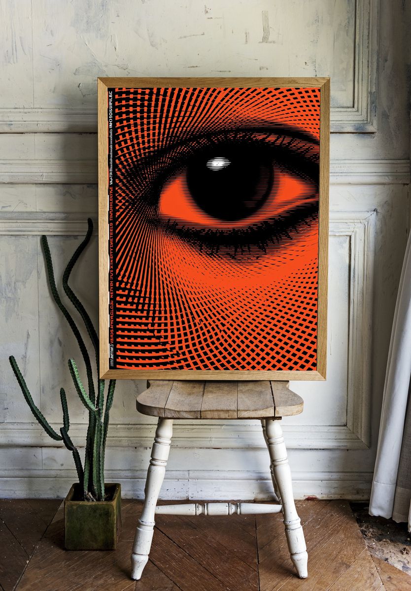 Orange Eye Optical Illusion Poster. room preview