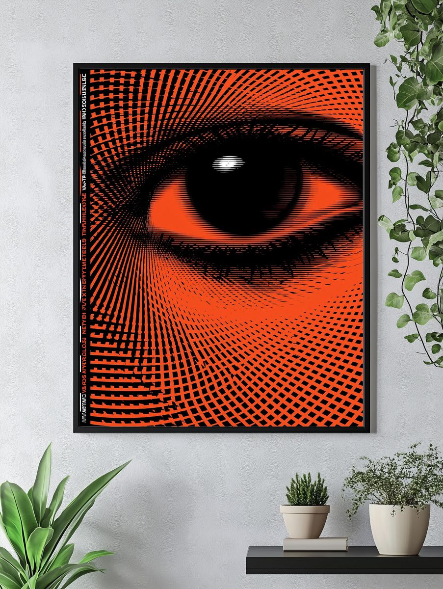 Orange Eye Optical Illusion Poster. — room view 4