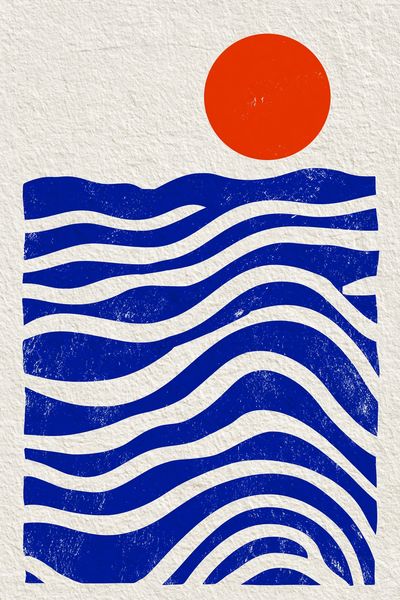 Sun and Waves Abstract Poster. poster