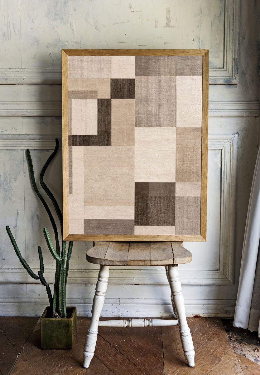Neutral Geometric Abstract Poster. — room view 1