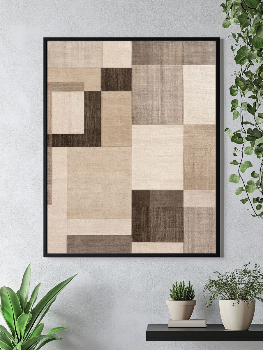 Neutral Geometric Abstract Poster. — room view 4