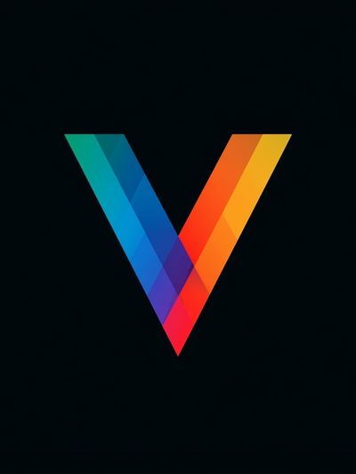 Geometric V Gradient Poster.