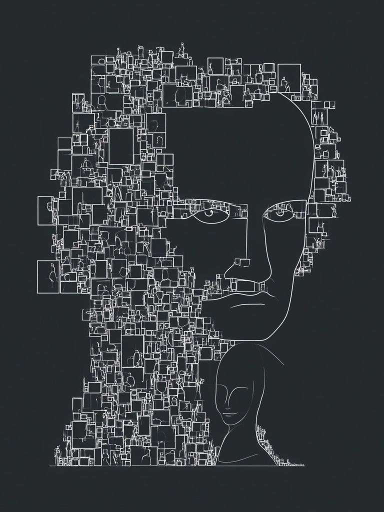 Abstract Face Line Art Poster. poster — abstract art