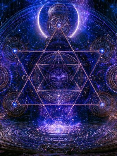 Cosmic Sacred Geometry Abstract Print.