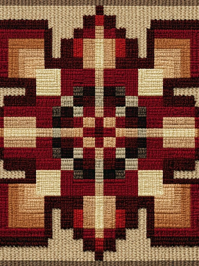 Geometric Woven Pattern Print. poster — abstract art