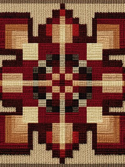 Geometric Woven Pattern Print.