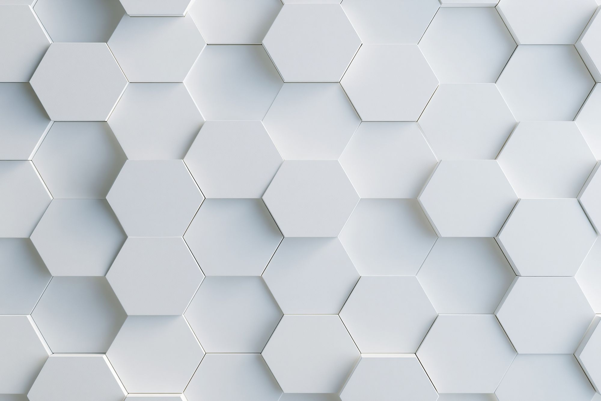 White Hexagon Relief Abstract Poster. poster — abstract art