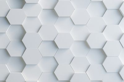 White Hexagon Relief Abstract Poster.