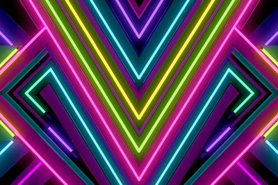 Neon Vortex Geometric Poster.