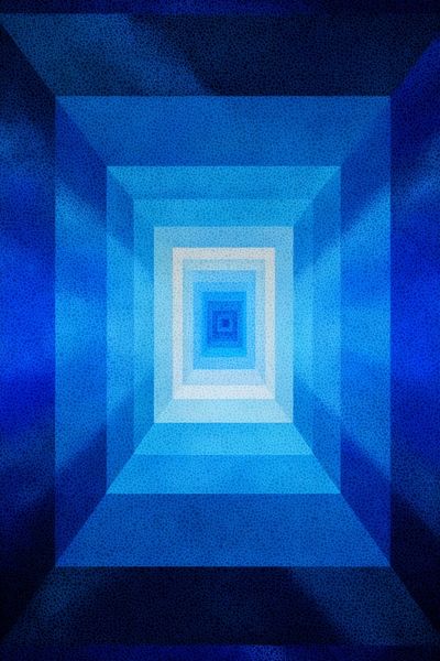Blue Geometric Tunnel Poster. poster