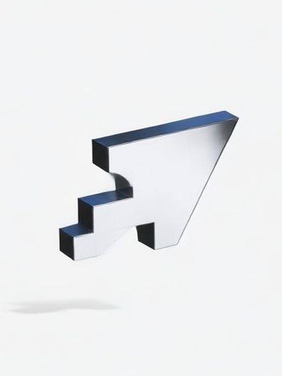 Chrome Arrow Minimalist Poster.