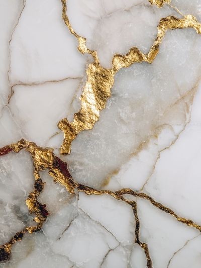 Gold Veined Marble Abstract Print. poster