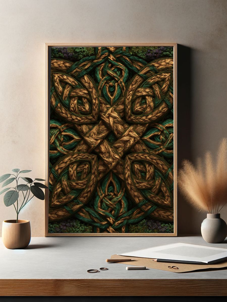 Knotwork Mandala Abstract Print. — room view 2
