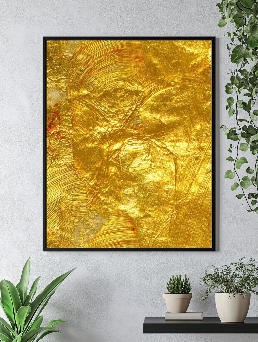 Golden Texture Abstract Poster. — room view 4