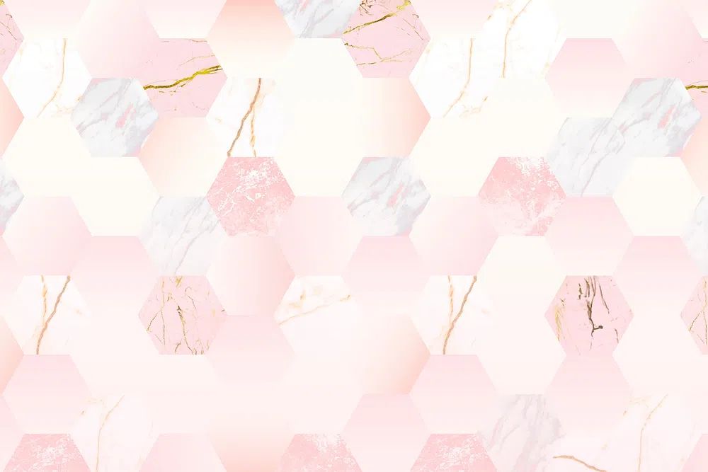 Pink feminine hexagon geometric background. poster detail