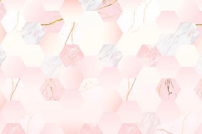 Pink feminine hexagon geometric background.