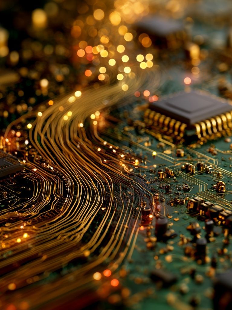 Circuit Board Glow Abstract Print. poster detail