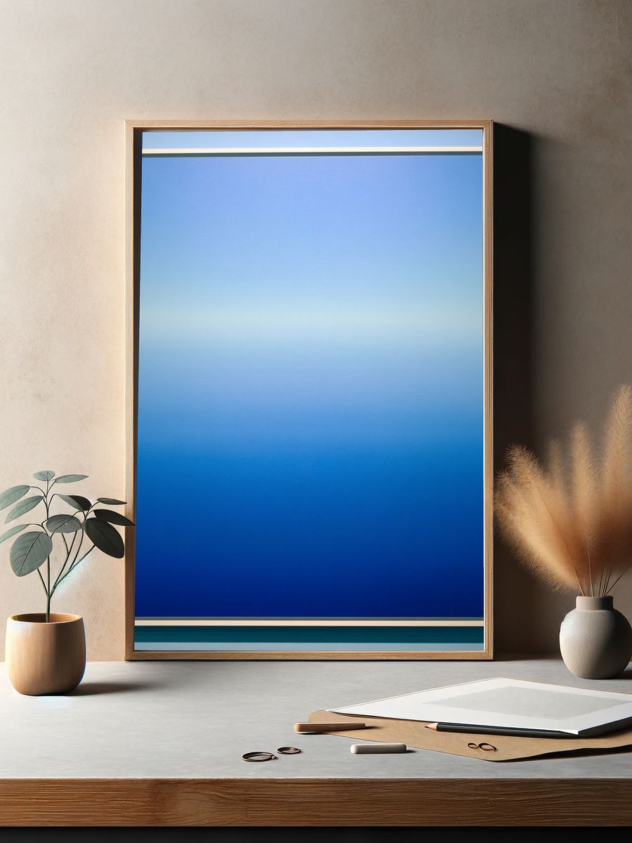 Blue Gradient Abstract Poster. — room view 2