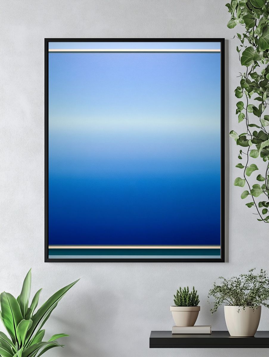 Blue Gradient Abstract Poster. — room view 4