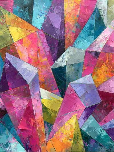 Prismatic Geometric Abstract Poster.