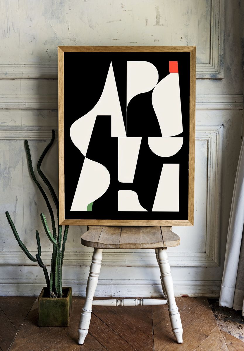 Abstract Geometric Shapes Poster. — room view 1