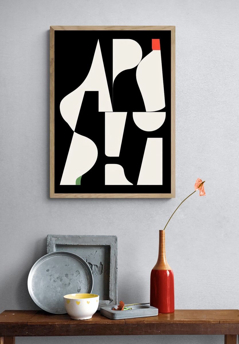 Abstract Geometric Shapes Poster. — room view 3