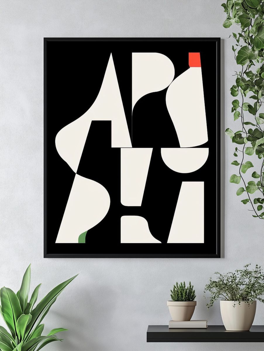 Abstract Geometric Shapes Poster. — room view 4
