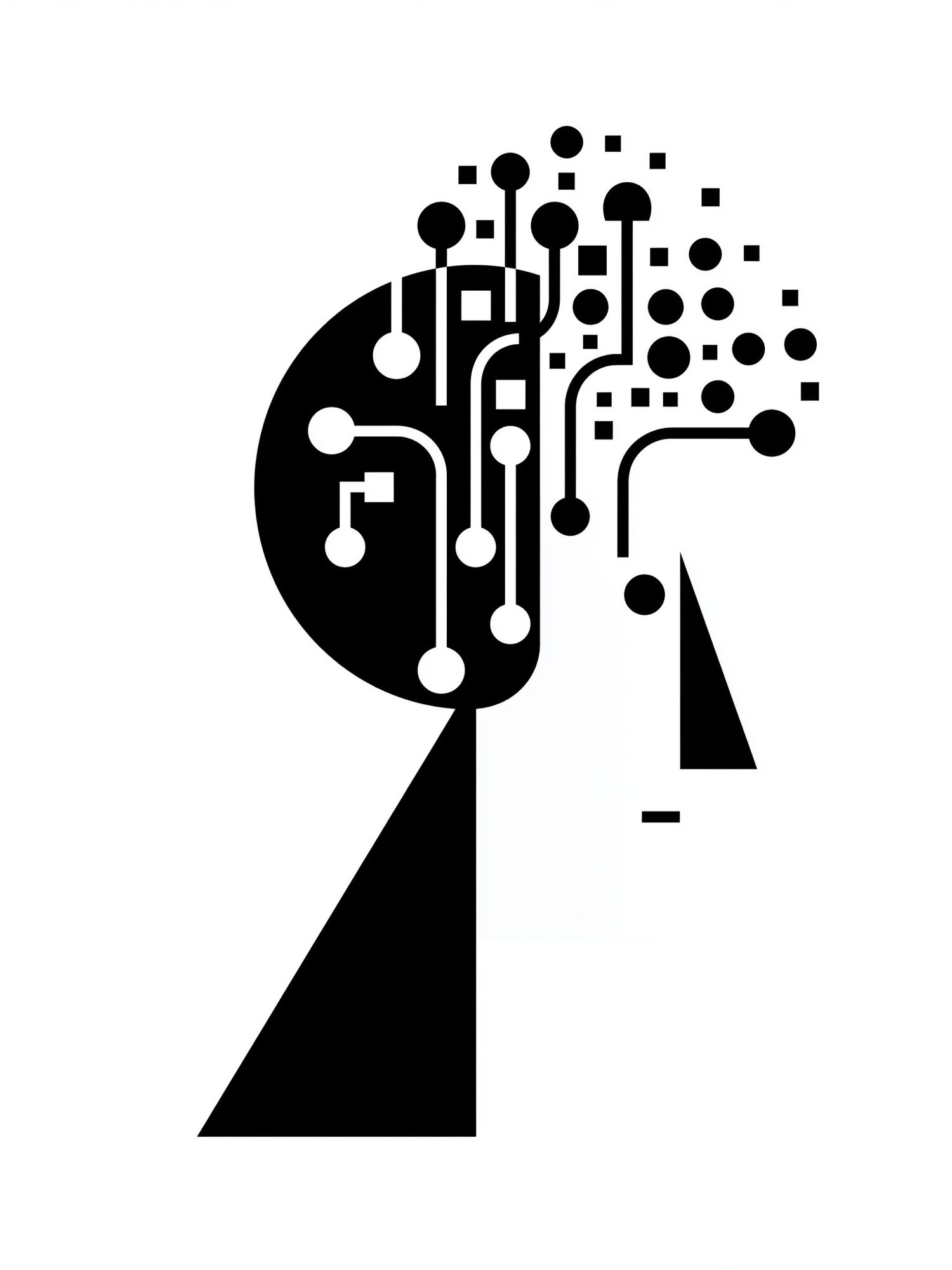 Abstract Circuit Head Poster. poster — abstract art