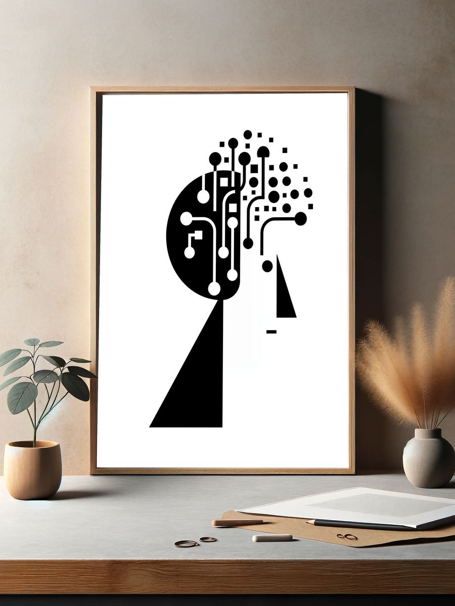 Abstract Circuit Head Poster. — room view 2