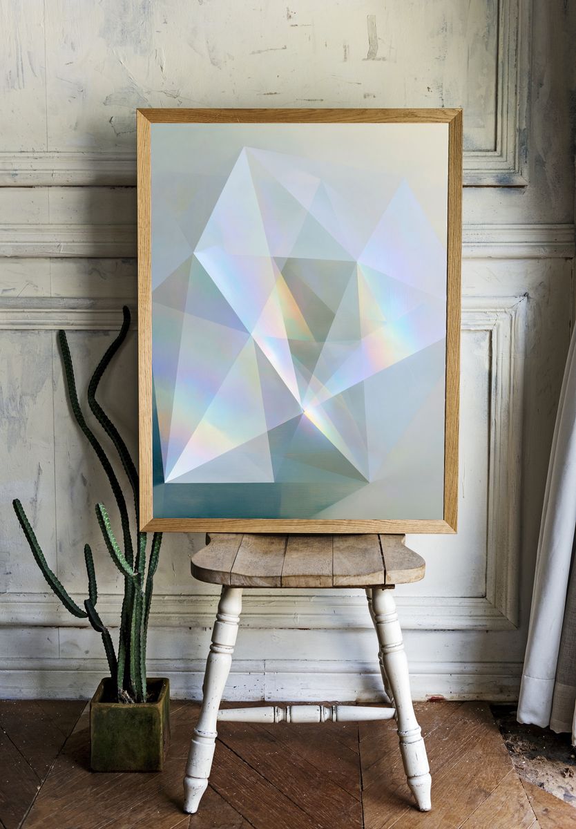 Prismatic Geometric Abstract Poster. — room view 1
