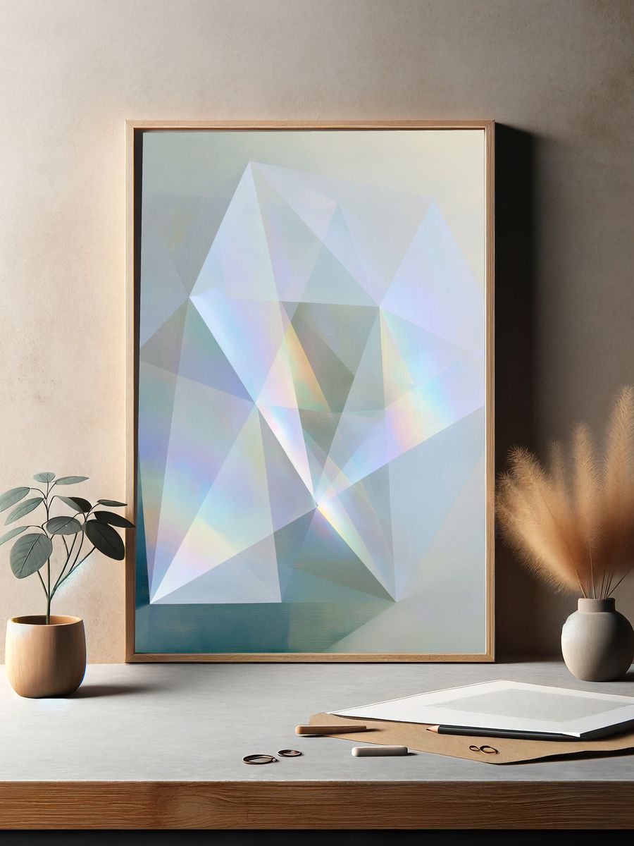 Prismatic Geometric Abstract Poster. — room view 2
