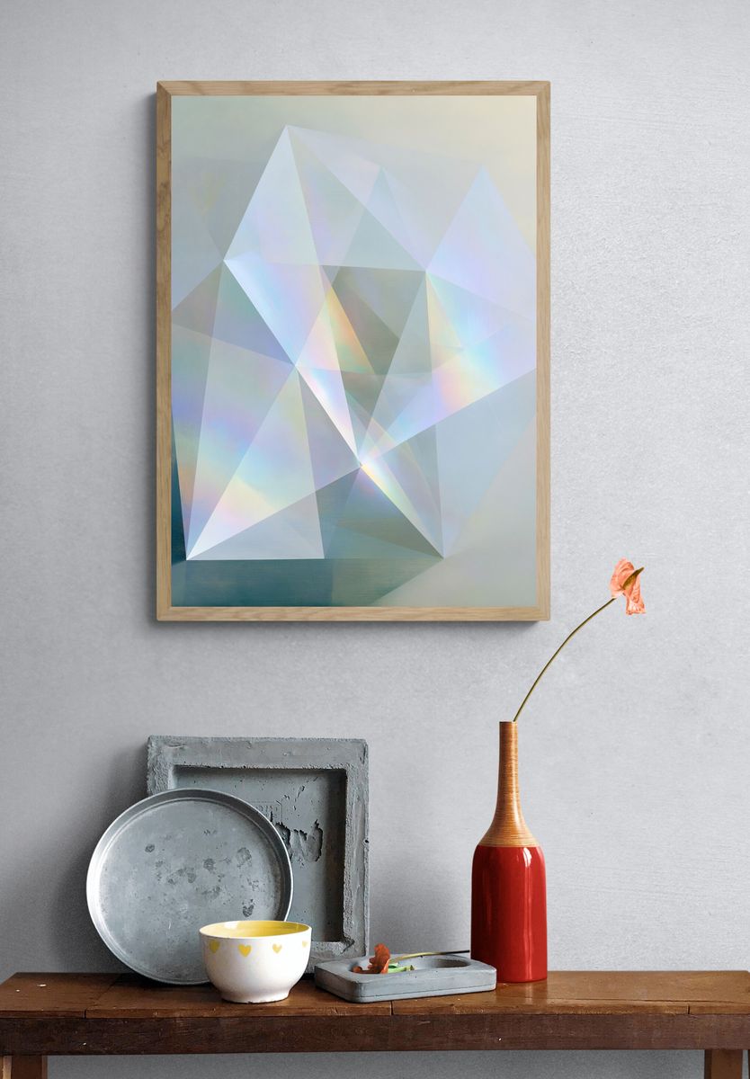 Prismatic Geometric Abstract Poster. — room view 3