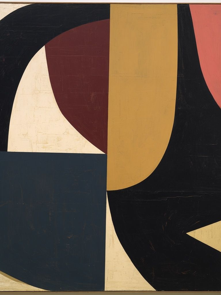 Mid-Century Geometric Abstract Poster. poster detail