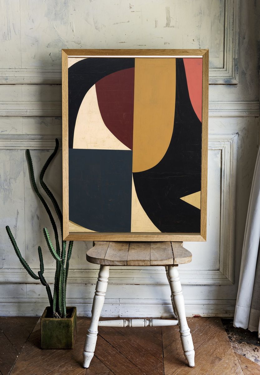 Mid-Century Geometric Abstract Poster. room preview