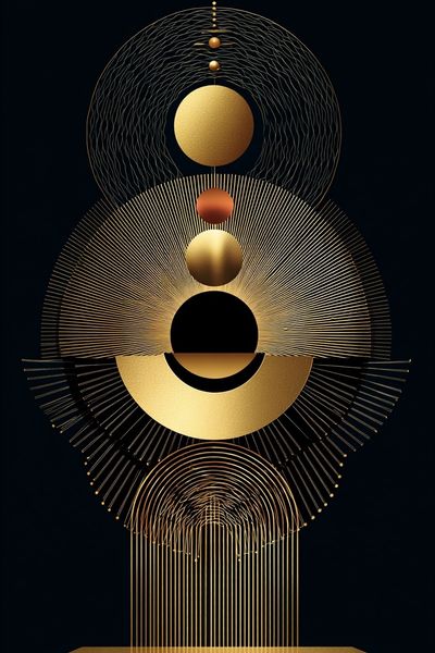 Golden Geometric Orbit Poster.