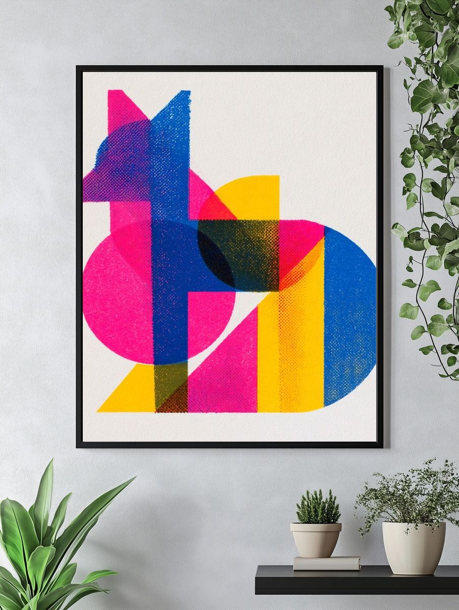 Geometric Color Blocks Poster. — room view 4