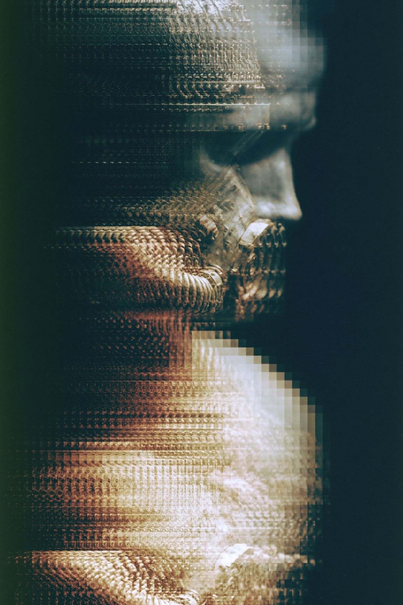 Glitched Portrait Abstract Print. poster detail
