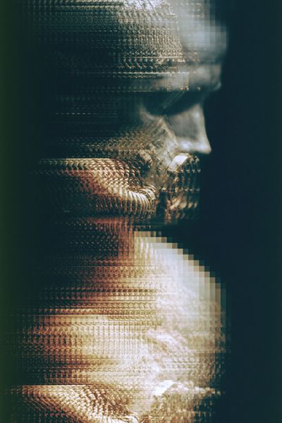 Glitched Portrait Abstract Print.