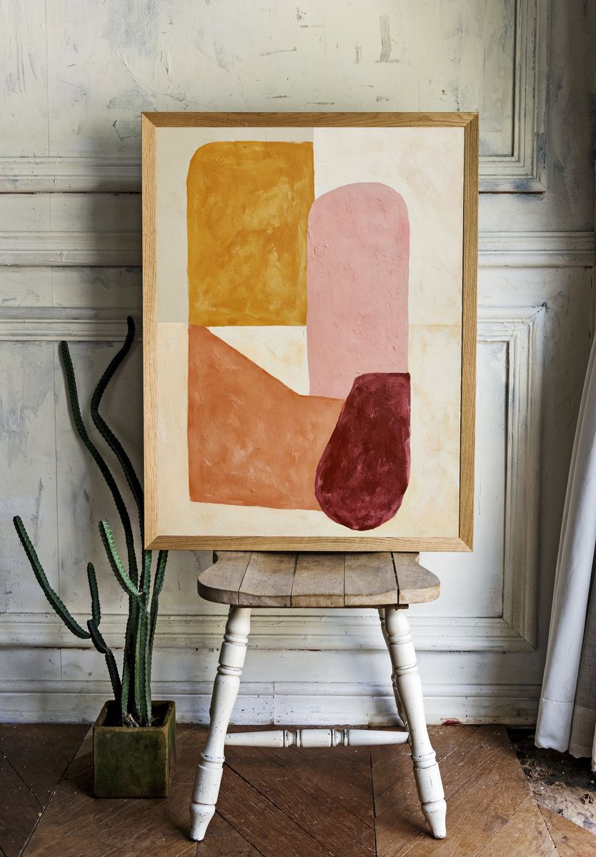 Abstract Earth Tones Poster. room preview