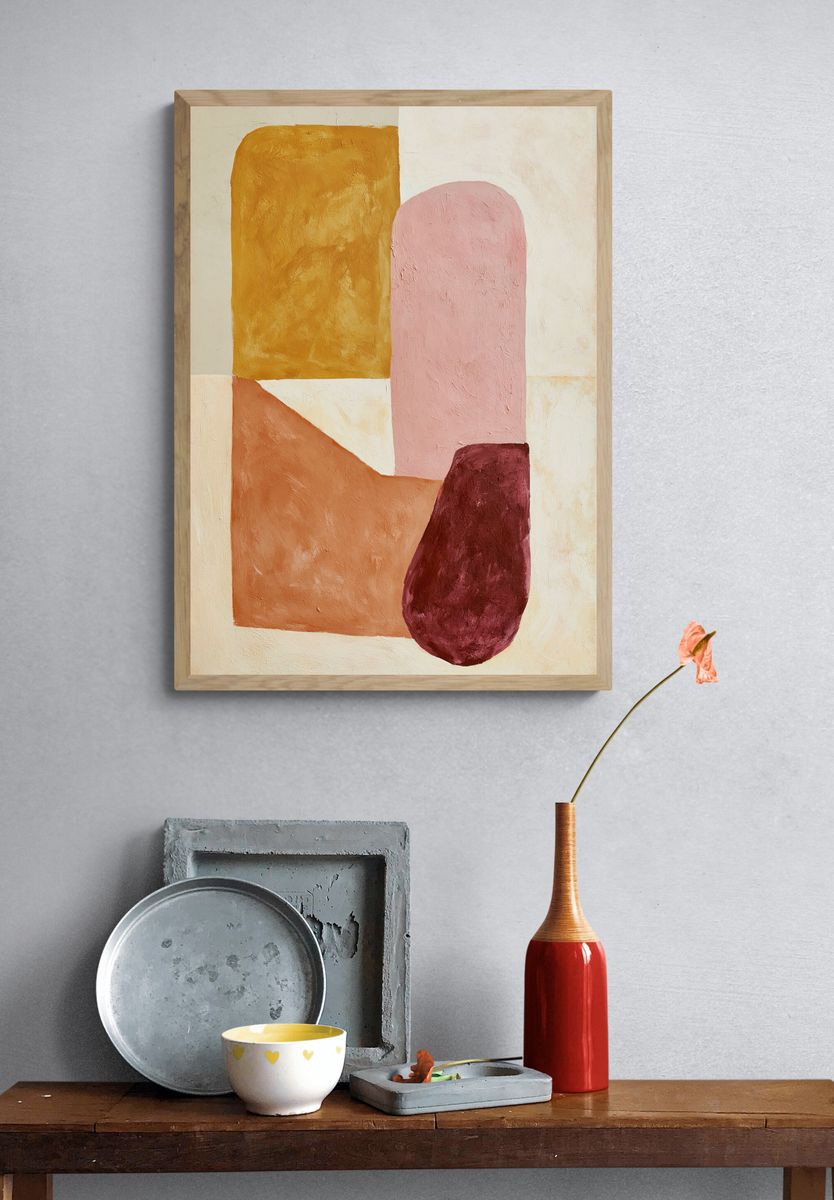 Abstract Earth Tones Poster. — room view 3