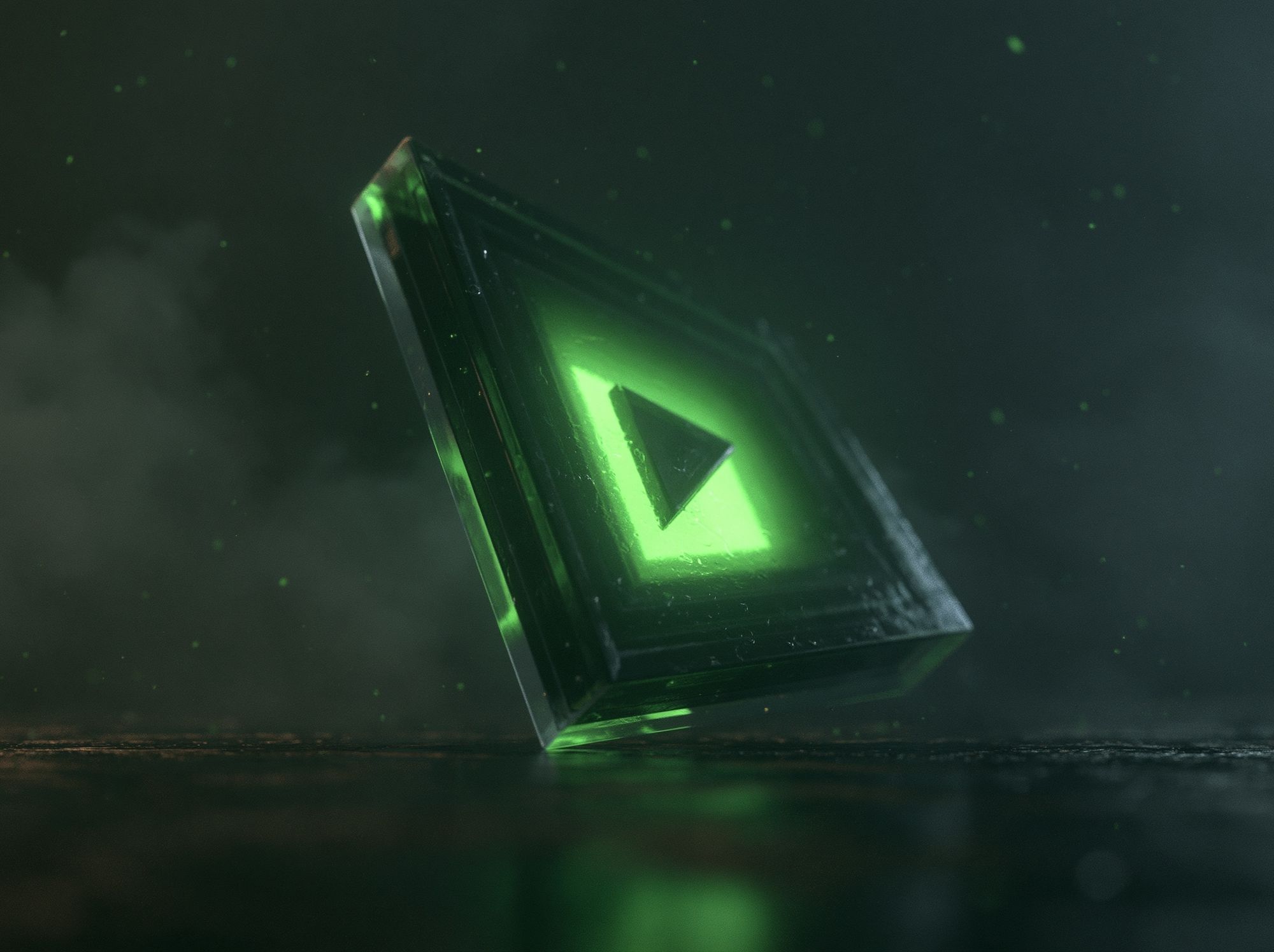 Neon Green Triangle Abstract Poster. poster — abstract art