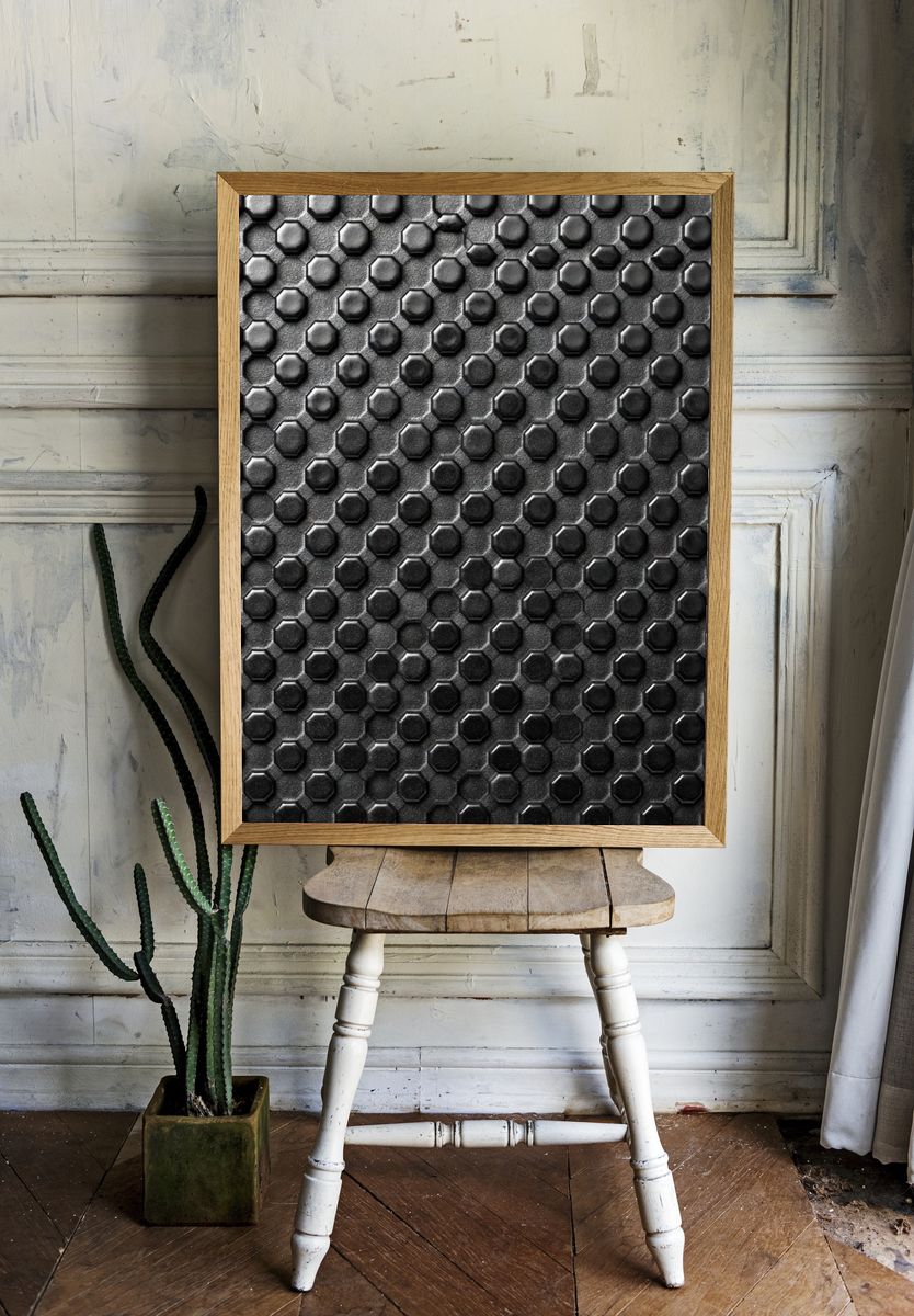 Hexagonal Texture Abstract Print. room preview