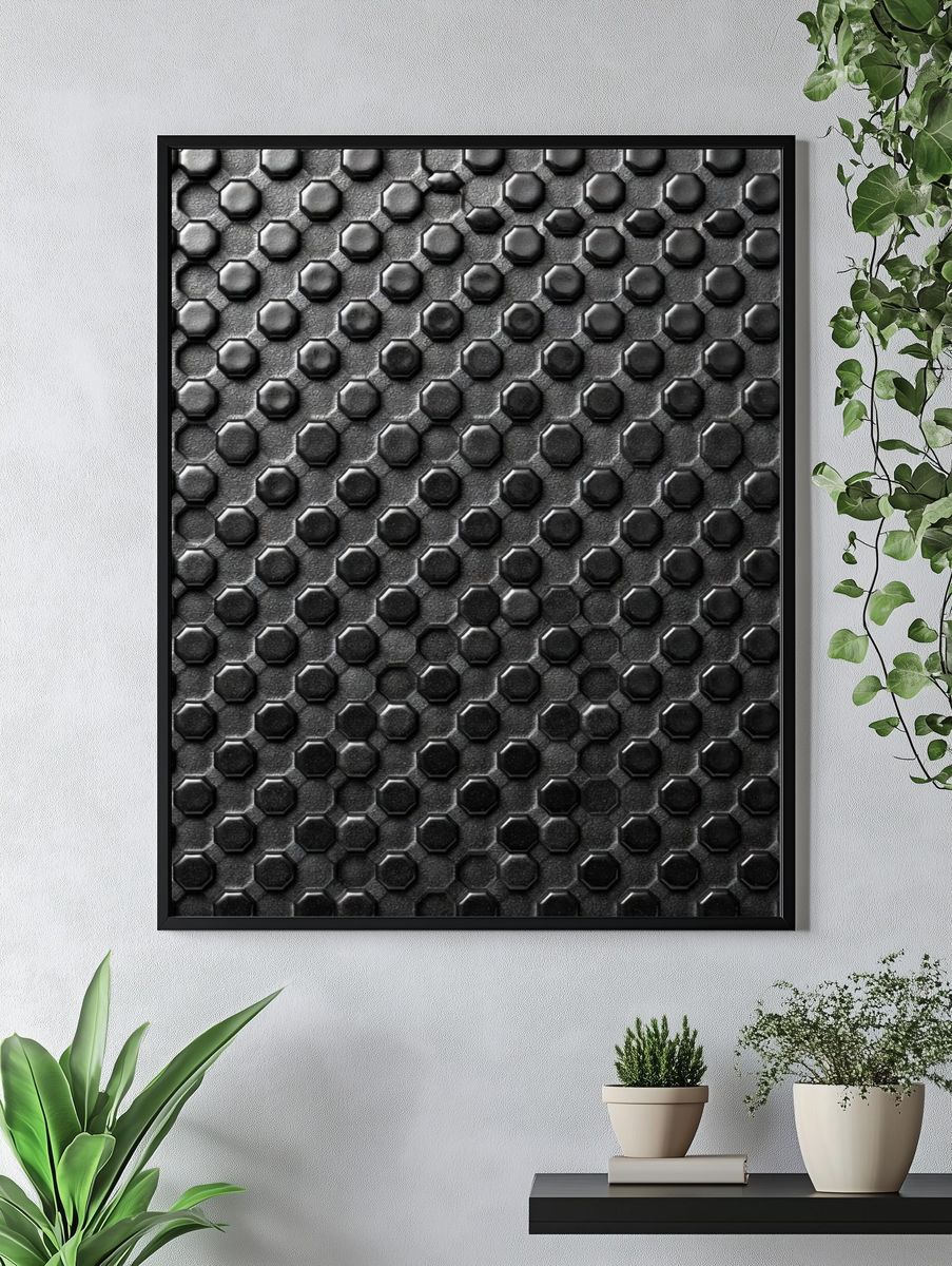 Hexagonal Texture Abstract Print. — room view 4