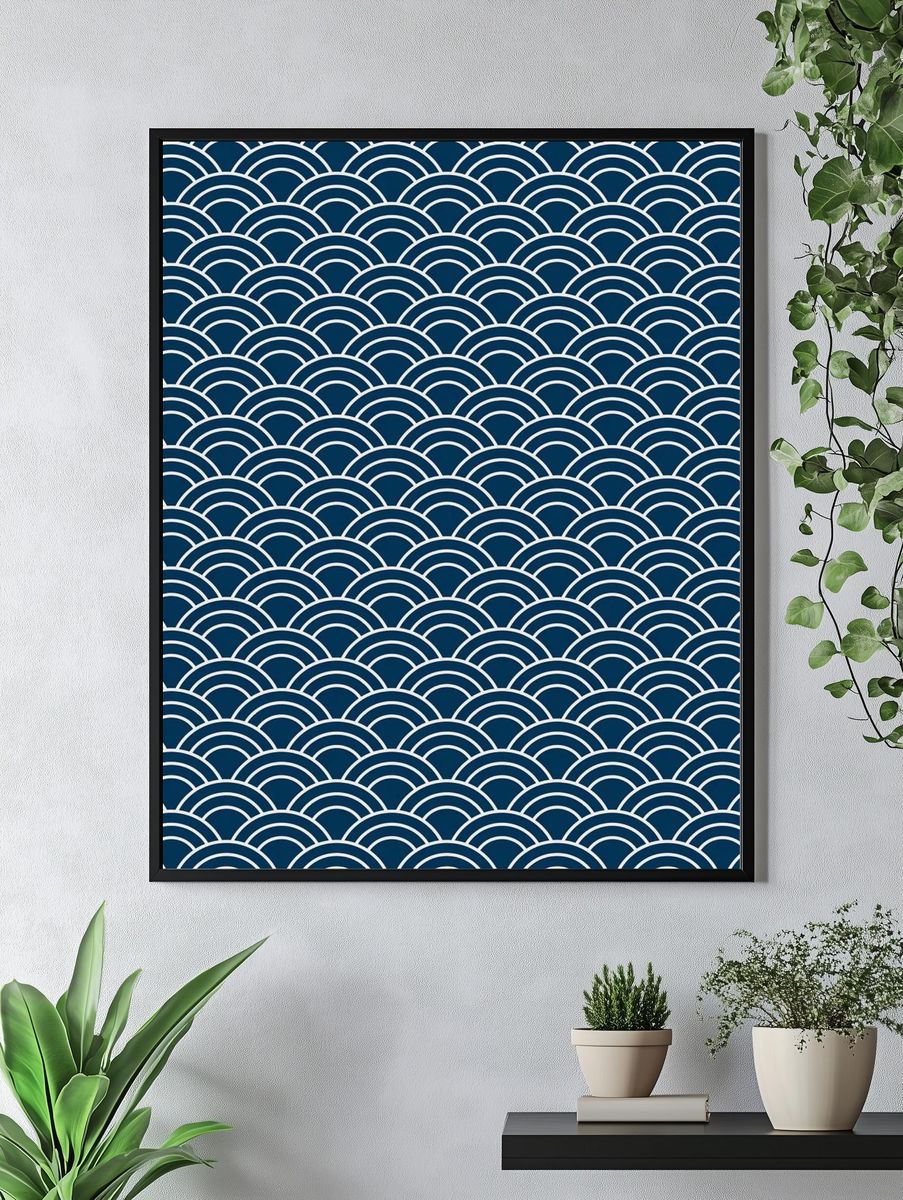 Seamless Japanese pattern wave motif. — room view 4