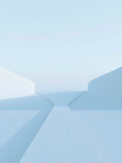 Minimal Blue Geometric Abstract Poster.