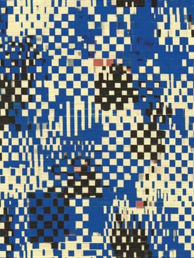 Blue Pixel Mosaic Abstract Poster. poster