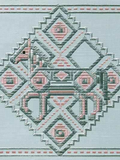 Geometric Embroidery Pattern Poster.